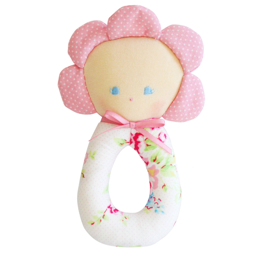 Flower Grab Rattle - Kiddymania Rag Dolls