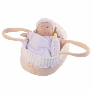 Baby Doll with Carry Cot and Blanket - 23cm - Kiddymania Rag Dolls