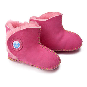 Cwtch Sheepskin Bootees Cyclamen - Kiddymania Rag Dolls