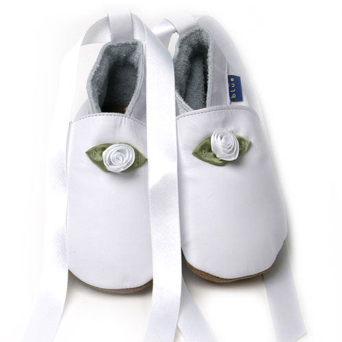 Inch Blue Baby shoes - White Ballet shoes - Kiddymania Rag Dolls