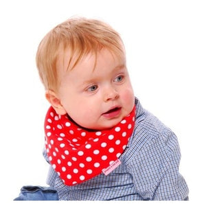 Beauty and the Bib Bandana Bib - Red White Spot - Kiddymania Rag Dolls