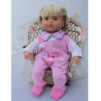 Dolly Designs Cutie Flower Bear Babygro 14-16" - Kiddymania Rag Dolls