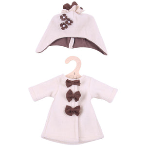 Beige Fleece Coat and Hat - for 38cm doll - Kiddymania Rag Dolls