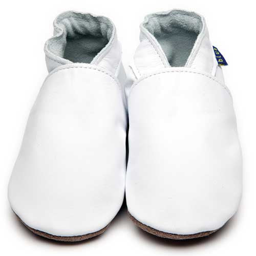 Inch Blue Baby shoes Plain White Kiddymania