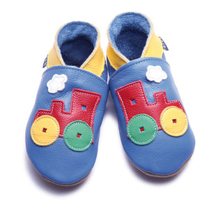 Inch Blue Baby shoes - Toot Train Blue - Kiddymania Rag Dolls