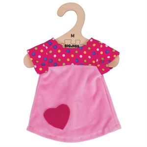 Pink Dress with Spots - for 34cm Doll - Kiddymania Rag Dolls
