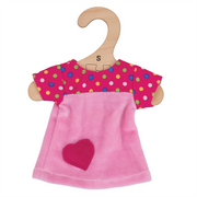 Pink Dress with Spots - for 28cm Doll - Kiddymania Rag Dolls