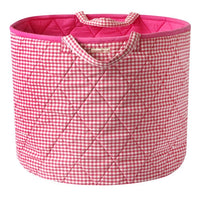 Pink Gingham Toy Storage Basket - Kiddymania Rag Dolls