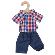 Checked shirt and jeans - for 28cm Doll - Kiddymania Rag Dolls