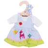 Blue Spotted Dress with Deer - for 28cm Doll - Kiddymania Rag Dolls