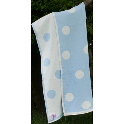 The Stripy Company Baby Blanket - Polka Dot Blue - Kiddymania Rag Dolls